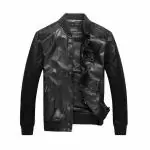 veste philipp plein leahter cuir pas cher black skull